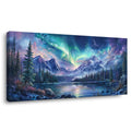 Aurora Borealis Canvas Wall Art Northern Lights Wall Printing Farmhouse Abstract Snow Mountain Tree Forest Scenery Canvas Nature Landscape Artwork For office Home Décor Ready to Hang 30L" x 16W"